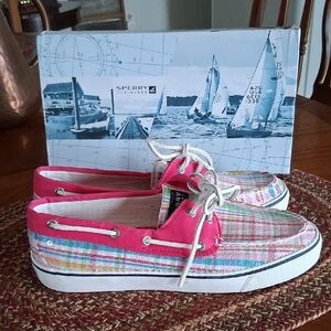 Sperry Women's Multicolor Plaid Sneakers Embellished Sz. 9